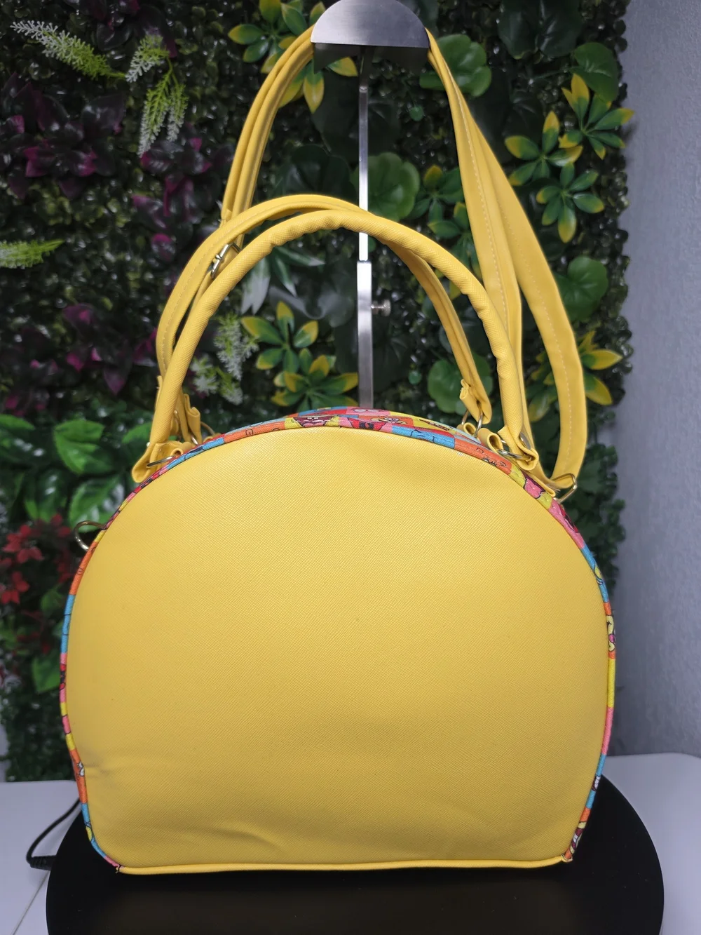 New 30cm Yellow Sponge Character Dome Crossbody Bag with Detachable Strap